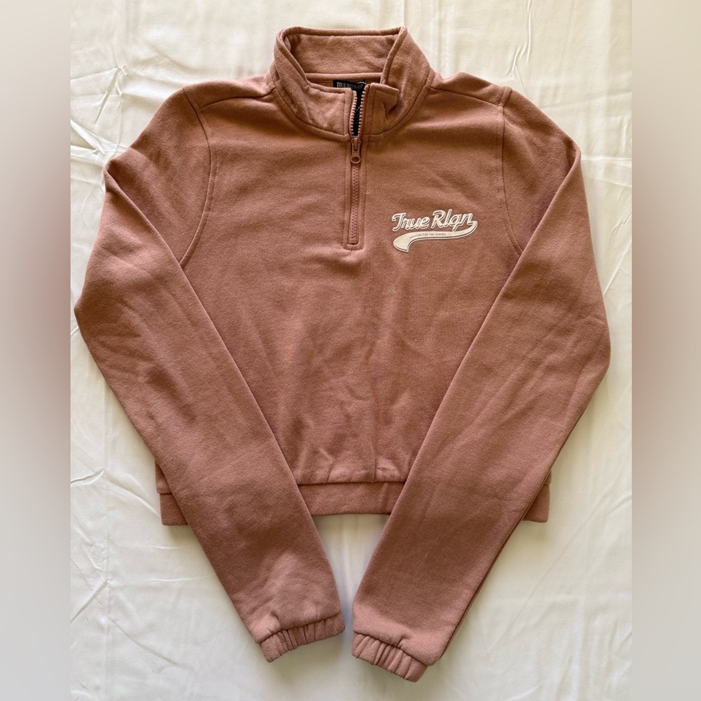 🆕 NWT • True Religion Women's Flock Mock Neck Pullover (Cropped)